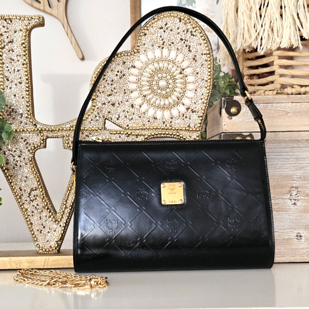 MCM EUC (Germany) Monogram Pochette/Crossbody Bag